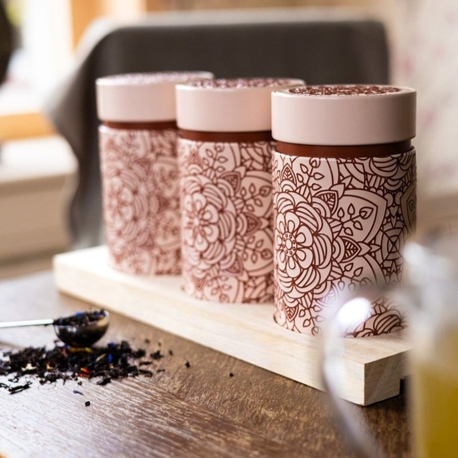 Valentijn Cadeaus Van Bruggen Thee | Theeplank Mandala Roze 3 X Mandala Roze Op Theeplank